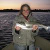 Ms Madeleine has a great cast and makes it payoff with yet another striper caught during cinder worm hatch
