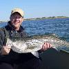 Brian Cikowski with a striper caught on "Brians Corner" in Ninigret Pond
