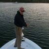 Burt Strom casting to tough stripers during the worm hatch in Ninigret Pond
