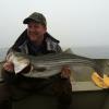 Bryan Cikowski of Indiana, PA fishing the worm hatch in Ninigret Pond
