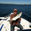 Logan Hollobaugh with a nice blue caught off Sachuest Beach in Middletown
