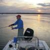Casting to rising Stripers during the Ninigret Pond worm hatch