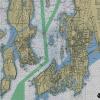 Chart of Narragansett Bay showing the shipping channels